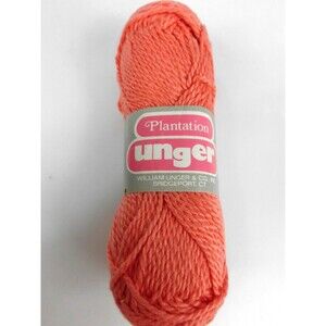 Vintage Unger Plantation Hand Knitting Skein Yarn 100% Cotton Color #340 Melon